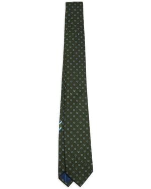 Ferragamo Corbata Gancini En Jacquard - Verde