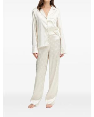 Guess Sylvie Button-Up Pocket Pajamas - White