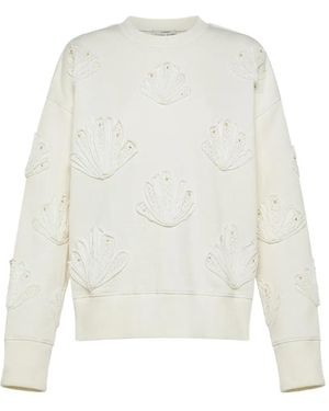 forte_forte Lunamaris Embroidered Sweatshirt - White