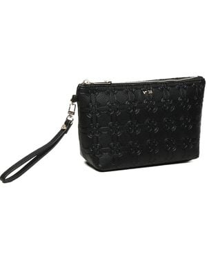 V73 Embossed Wrist-Strap Pouch - Black