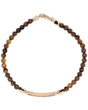 Luis Morais 14Kt Geelgouden Kralenarmband - Bruin