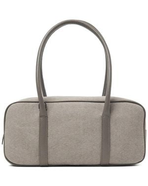 Peserico Leather-Trim Shoulder Bag - Grey