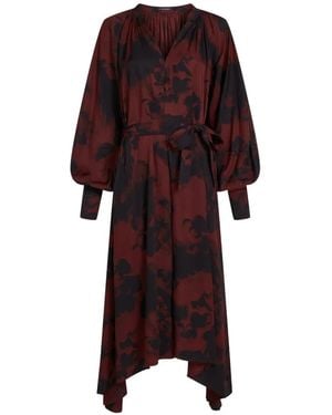 KARL LAGERFELD Kleid Mit Blumenprint - Rot