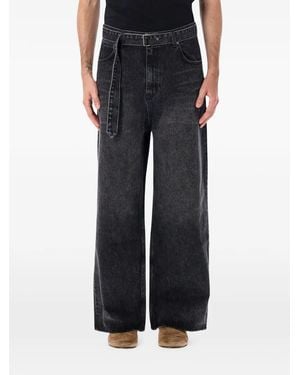 Tonywack Jean Court À Taille Ceinturée - Black