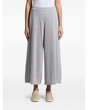 Peserico Wide-Leg Cropped Pants - Gray