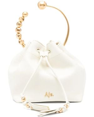 Aje. Ceremonia Mini Bucket Bag - White