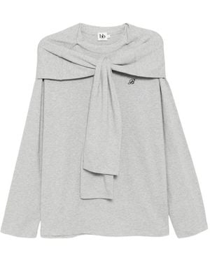 B+ AB Logo-Embroidered Top - White