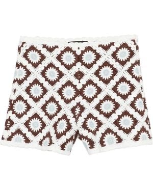 Maje Shorts De Ganchillo Con Motivo - Blanco