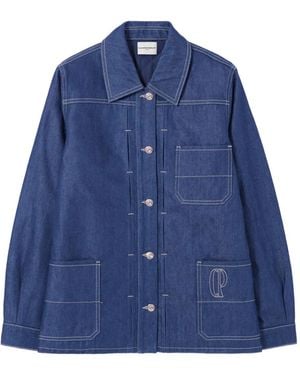 Claudie Pierlot Giacca Denim Con Ricamo - Blu