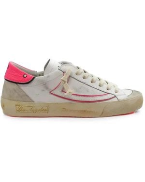 HTC Distressed-Finish Vipers Sneakers - White