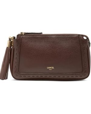 Lancel Premier Flirt Tassel-Detail Whipstitch-Trim Clutch Bag - Brown