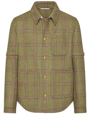 Thom Browne Hunting Tweed Armband Utility Jacket - Green
