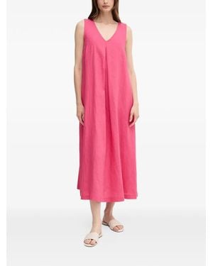 Benetton V-Neck Midi Dress - Pink