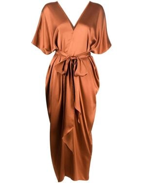 Voz Kleid Mit Bindegürtel - Orange