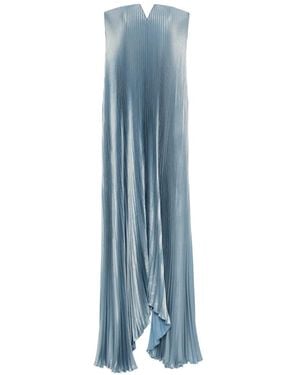 L'idée Tie Pleated Strapless Maxi Dress - Blue