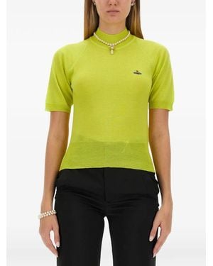 Vivienne Westwood Bea Embroidered-Logo Jumper - Green