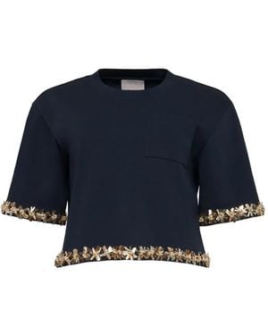 Cinq À Sept Camiseta Sunflare Con Detalles - Azul