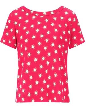 Laura Urbinati Camellia-Print Short-Sleeve T-Shirt - Pink