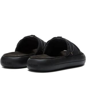 Moon Boot Icon Lace-Up Slides - Black