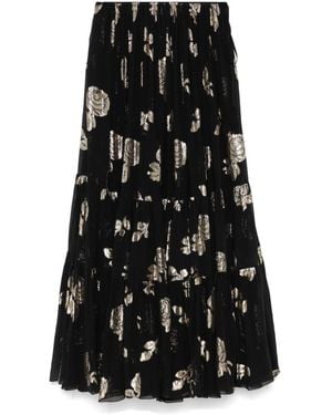 Chloé Floral-Jacquard Maxi Skirt - Black