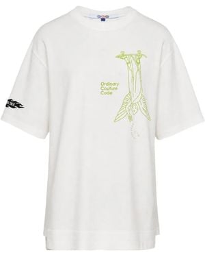 Ordinary Couture Code Graphic-Print T-Shirt - White