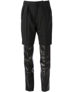 Lutz Huelle Contrasting Layered Trousers - Schwarz