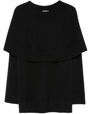 Lisa Yang Jaylani Cape-Overlay Cashmere Sweater - Black