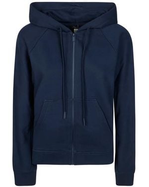 Weekend by Maxmara Nuvole Zip-Up Cotton Hoodie - Blue