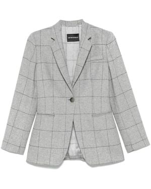 Emporio Armani Checked Blazer - Grey