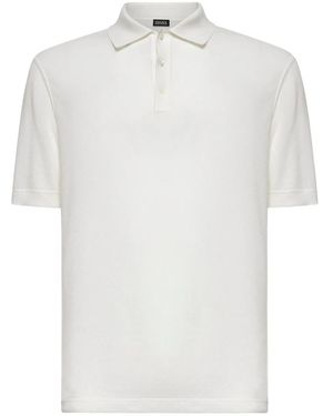 ZEGNA スリーボタン ポロシャツ - ホワイト