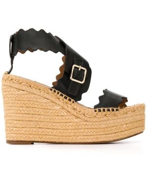 Chloé Lauren エスパドリーユ ウェッジサンダル - メタリック