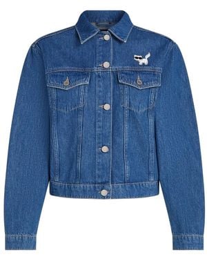 KARL LAGERFELD Ikon Choupette Denim Jacket - Blue