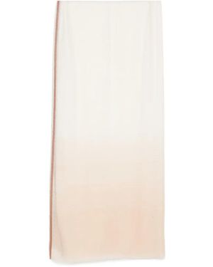 N.Peal Cashmere Pashmina Con Borde - Blanco