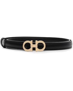 Ferragamo ロゴプレート レザーベルト - ブラック