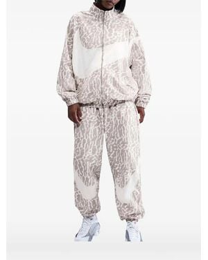 Nike Swoosh-Print Animal-Print Jacket - Natural