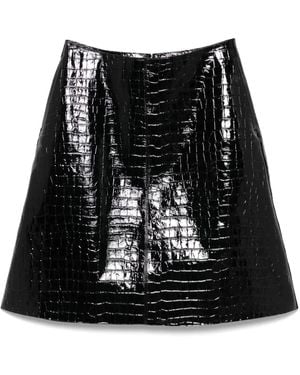 TOTEME Crocodile-Embossed Skirt - Black