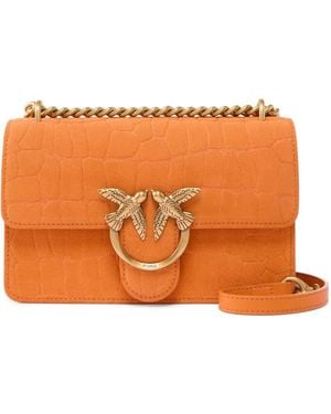 Pinko Croco Effect Chain Satchel - Orange