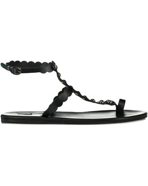 Ancient Greek Sandals Scalloped studded flat sandals - Schwarz