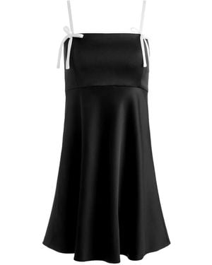 Alice + Olivia Morgan Bow-Detail Mini Dress - Black