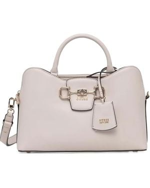 Guess Janie Logo Handbag - Natural