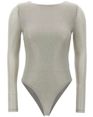 Twentyfourhaitch Arches Rhinestone-Embellished Bodysuit - Gray