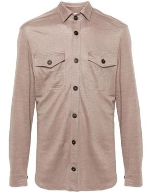 Cruciani Slub-Texture Linen Shirt - Natural