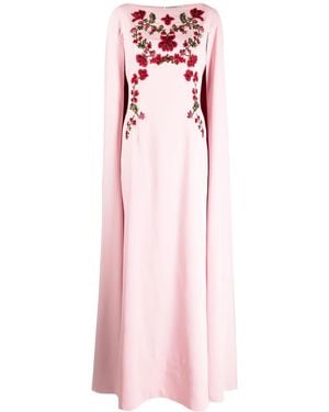 Sachin & Babi Vittoria Embroidered Cape Gown - Pink
