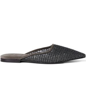 Brunello Cucinelli Flat Pointed Mule - White