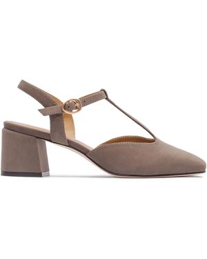 Bernardo 50Mm T-Strap Block-Heel Pumps - Brown