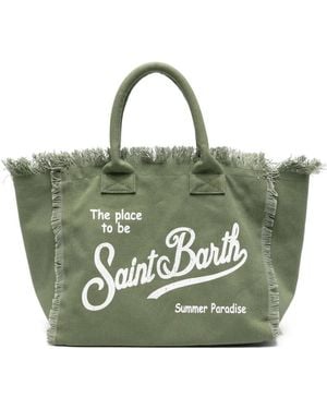 MC2 Saint Barth Vanity Frayed-Edge Tote Bag - Green