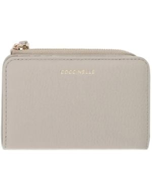 Coccinelle Logo-Print Pebbled Wallet - Grey