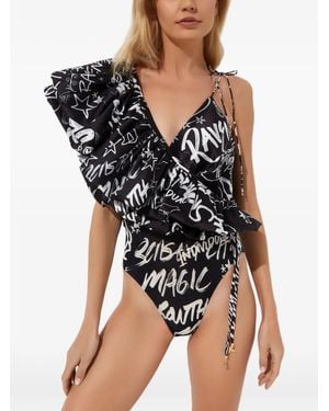 CAMILLA ラッフル ボディスーツ - ブラック