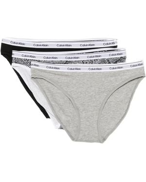 Calvin Klein Logo-Waistband Thongs - White