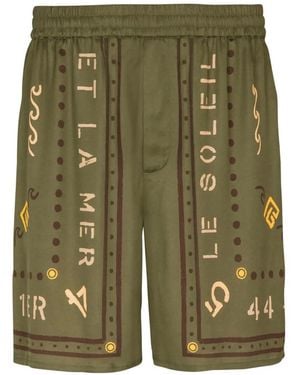 Balmain Elastic-Waist Bermuda Shorts - Green